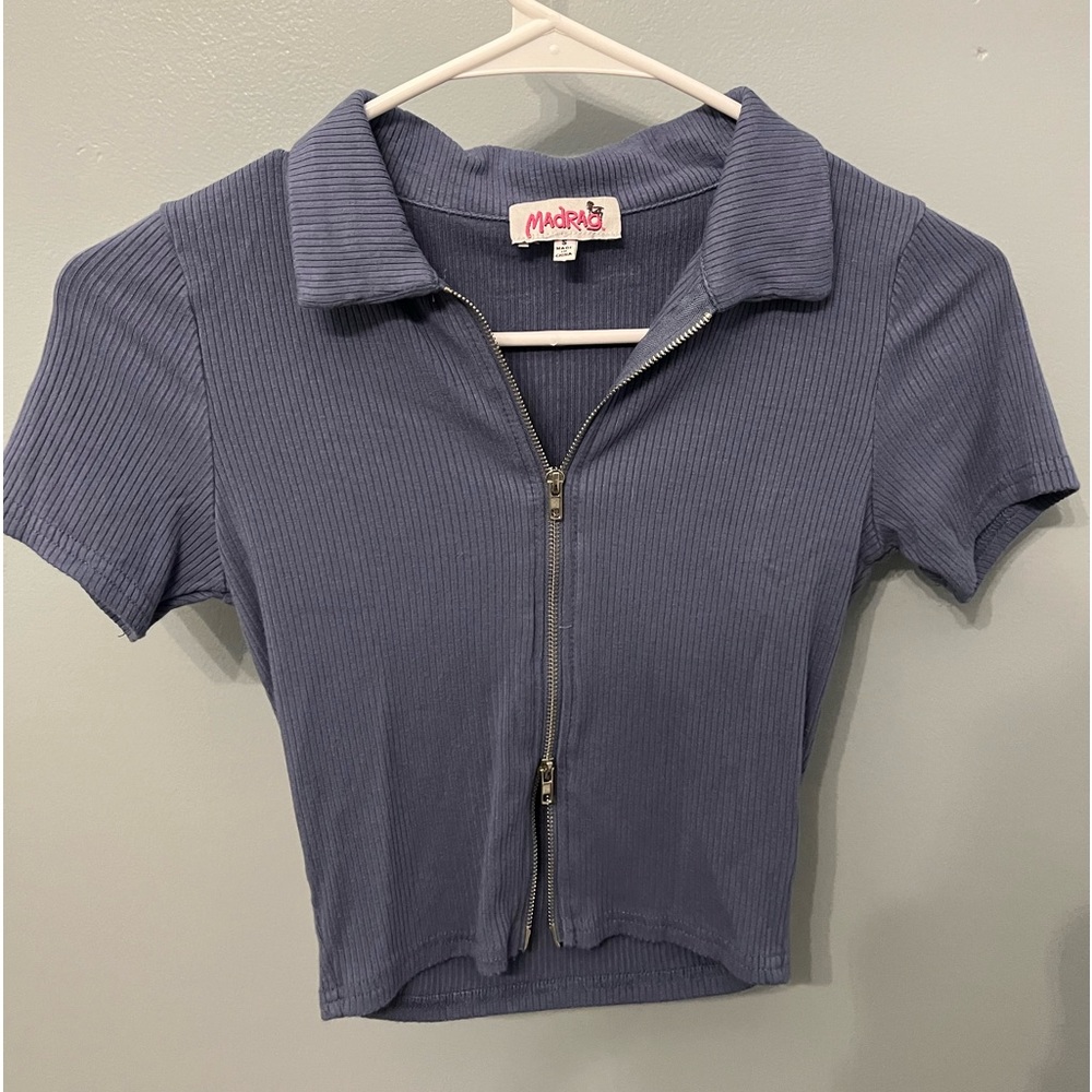 Double zipper cropped top